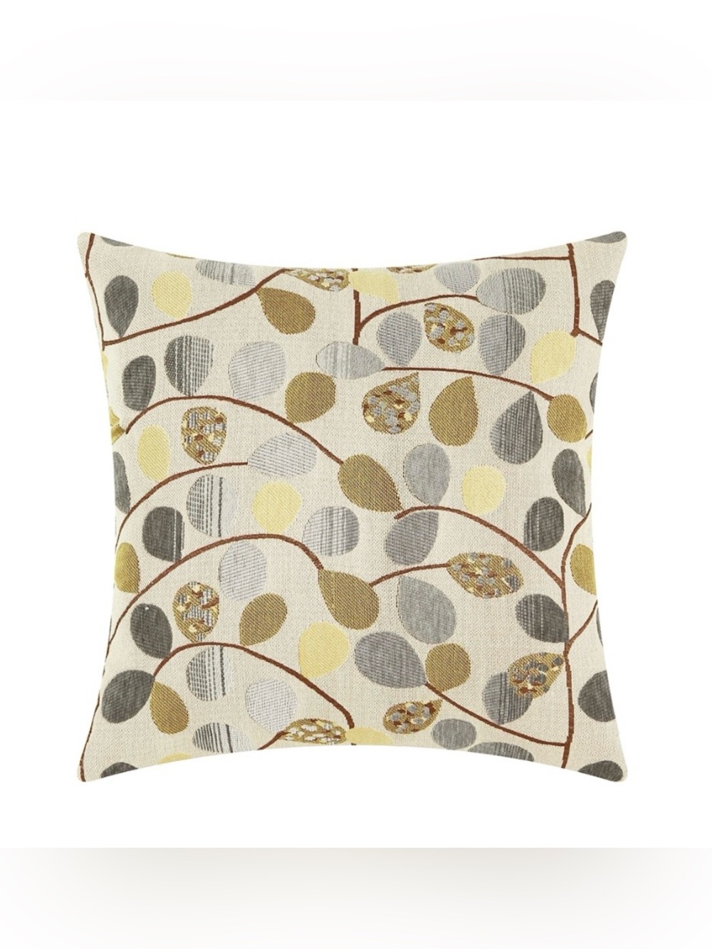 Decorative Accent Pillow Cover SQUARE 16x16” (1-count) YELLOW BROWN GRAY